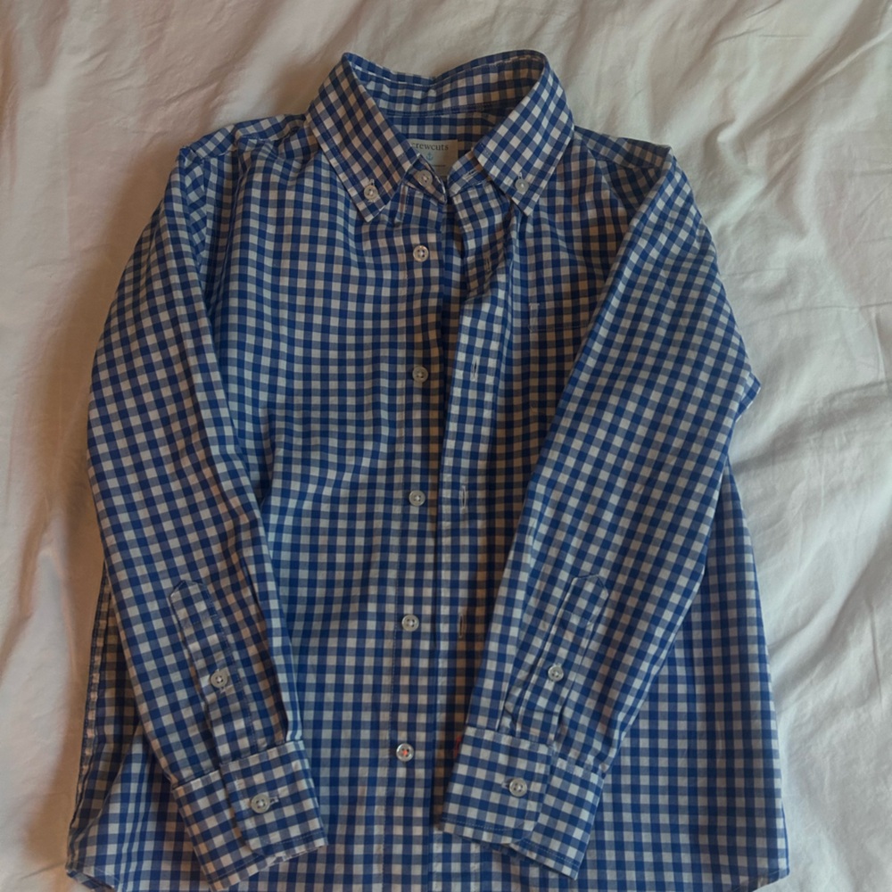 Crewcuts Blue and White Gingham Shirt
